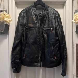 NWOT The Speed Distressed Slim Fit Leather Jacket